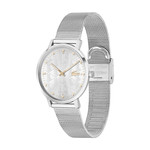 Montre LACOSTE crocorigin femme bracelet acier gris - vue D1