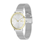 Montre LACOSTE crocorigin femme bracelet acier gris - vue D1