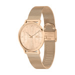 LACOSTE Crocorigin dameshorloge met roségouden stalen band - model D1