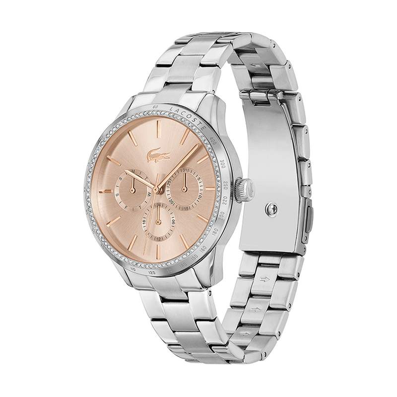 Montre LACOSTE providence femme bracelet acier gris - vue D1