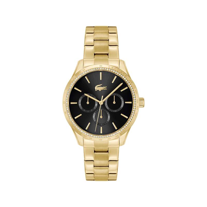 Montre LACOSTE providence femme bracelet acier doré jaune - vue 1