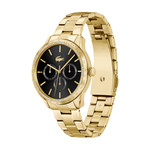 Montre LACOSTE providence femme bracelet acier doré jaune - vue D1