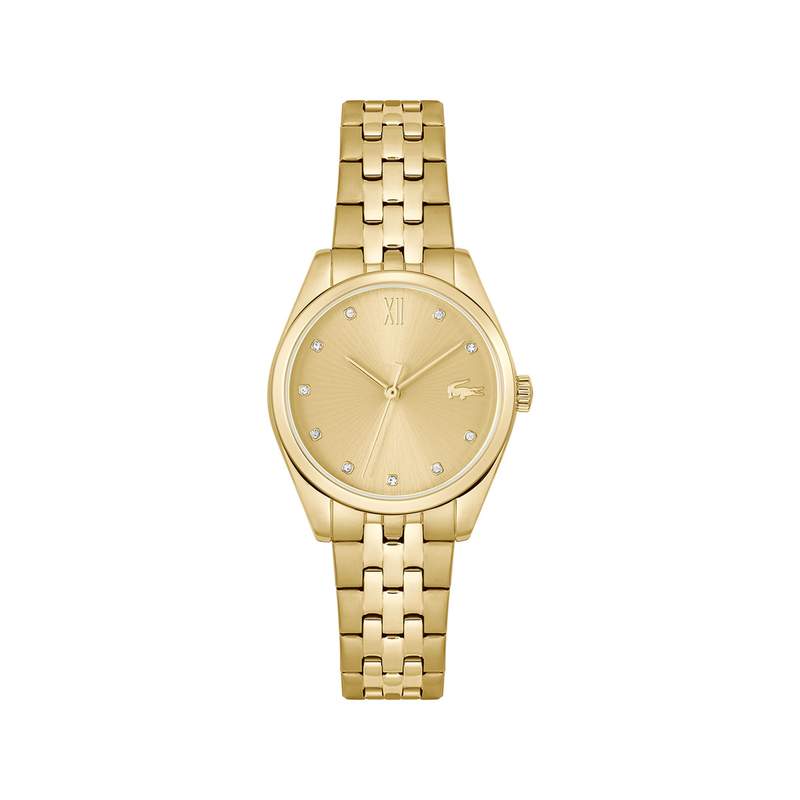 Montre LACOSTE Tuilerie femme bracelet acier doré jaune - vue 1