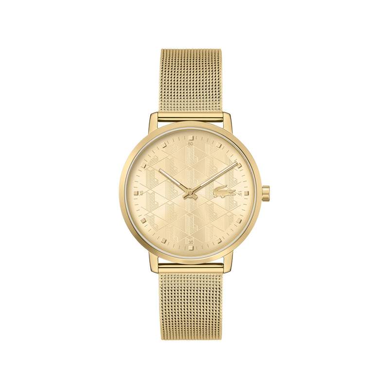 Montre LACOSTE Crocorigin femme bracelet acier doré jaune - vue 1