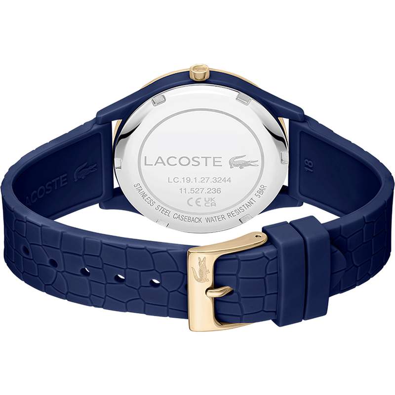 Montre LACOSTE Crocodelle femme TR90 bleu bracelet silicone bleu - vue 3