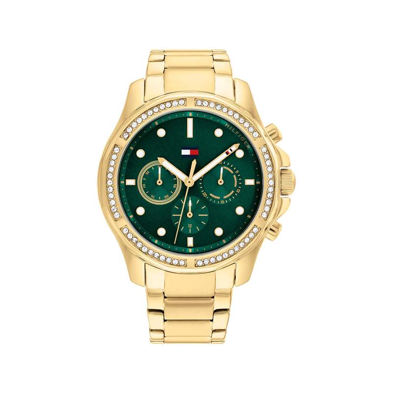 Montre TOMMY HILFIGER Brooklyn femme bracelet acier doré jaune - vue 1