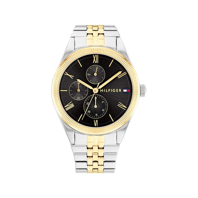 Montre TOMMY HILFIGER Monica femme bracelet acier bicolore jaune - vue 1