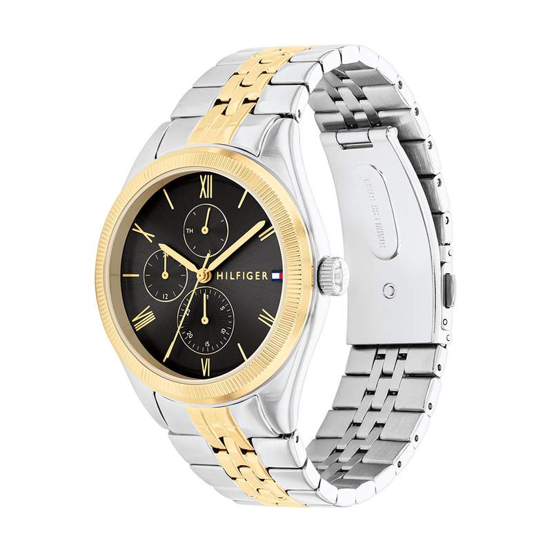 Montre TOMMY HILFIGER Monica femme bracelet acier bicolore jaune - vue D1