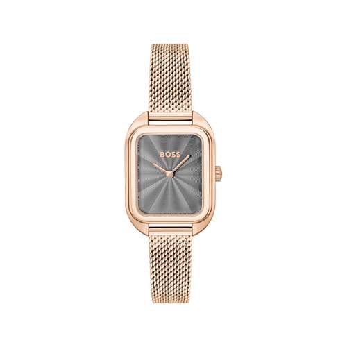 Montre BOSS Business femme bracelet acier doré rose