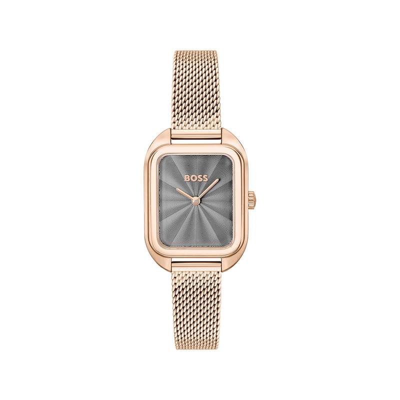 Montre BOSS Business femme bracelet acier doré rose - vue 1