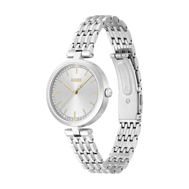 Montre BOSS Business femme bracelet acier gris - vue D1