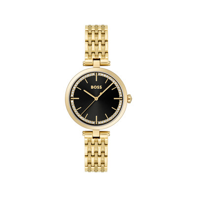 Montre BOSS Business femme bracelet acier doré jaune - vue 1