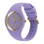 Montre ICE WATCH ice glitter femme bracelet silicone lilas - vue D1