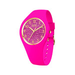 Montre ICE WATCH Ice Glitter femme plastique rose bracelet silicone rose - vue 1