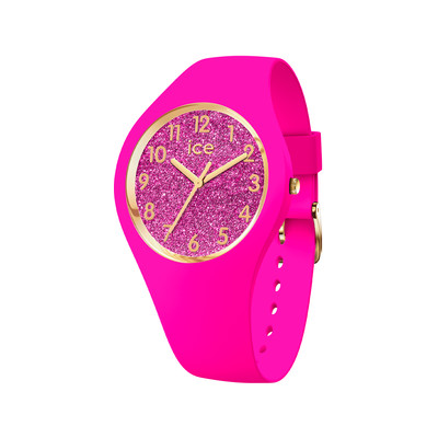 Montre ICE WATCH Ice Glitter femme plastique rose bracelet silicone rose - vue 1