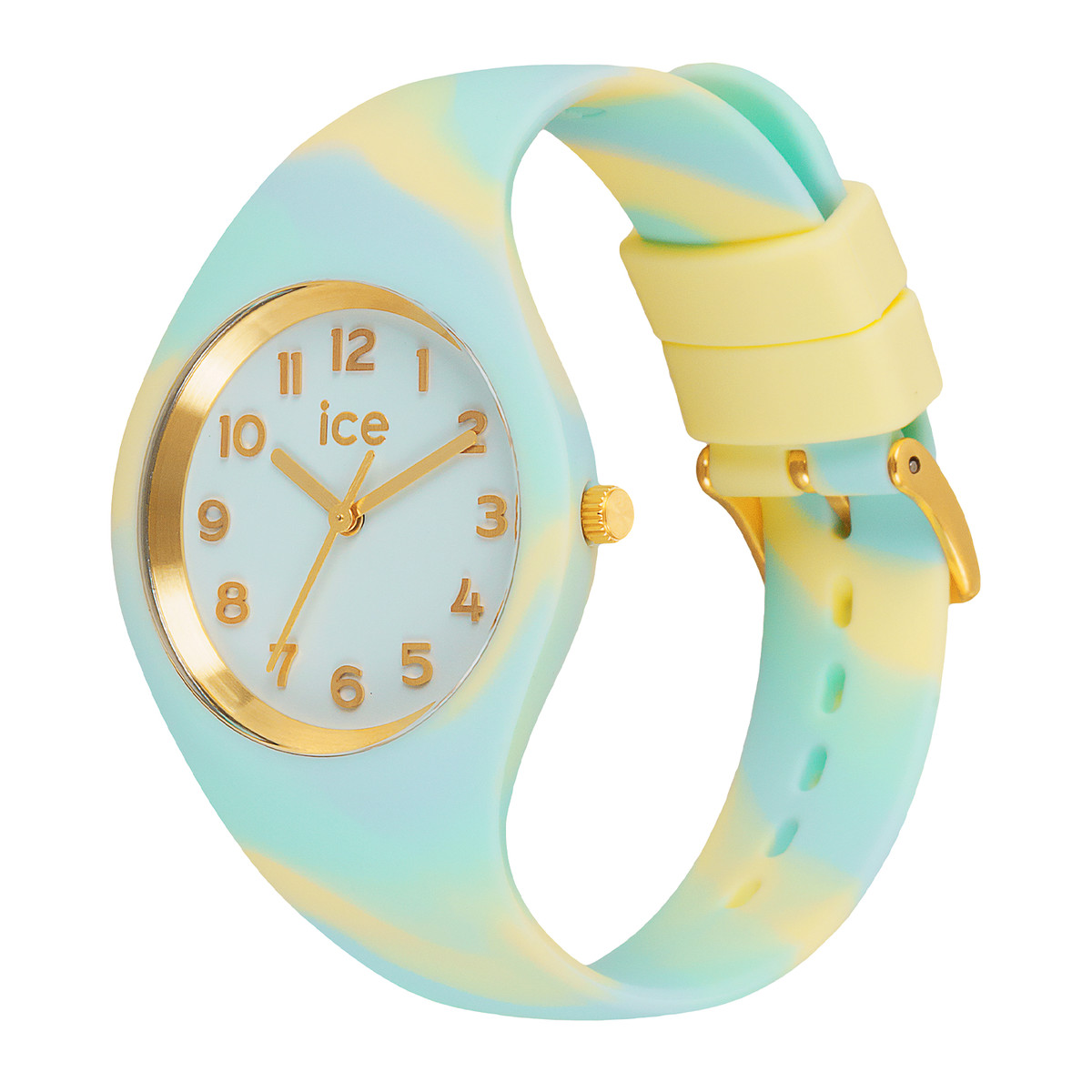 Montre ICE WATCH Ice Tie and Dye femme bracelet silicone bleu clair - vue D1