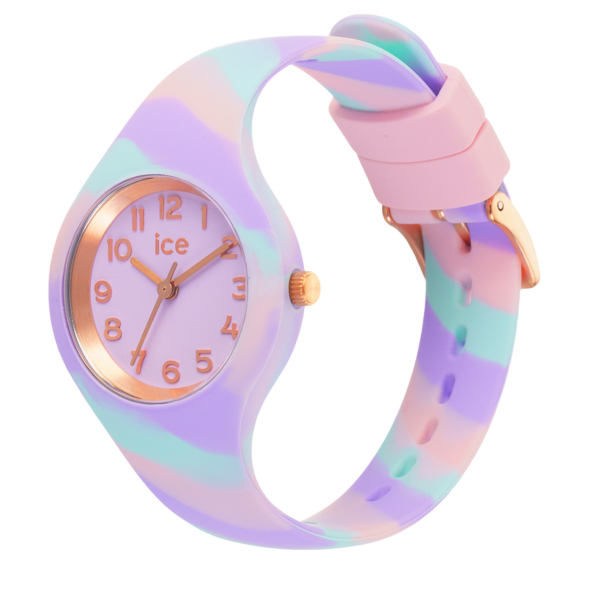 Montre ICE WATCH Ice Tie and Dye femme bracelet silicone violet clair - vue D1