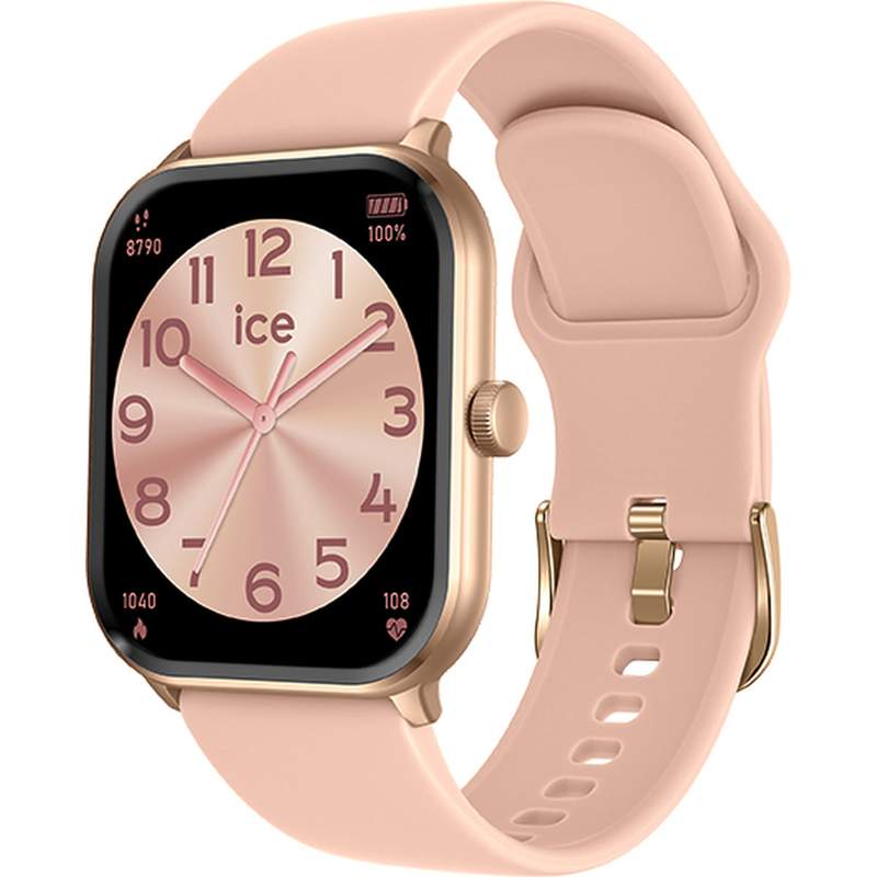 Montre ICE WATCH Ice Smart femme connecté bracelet silicone rose nacre - vue D1