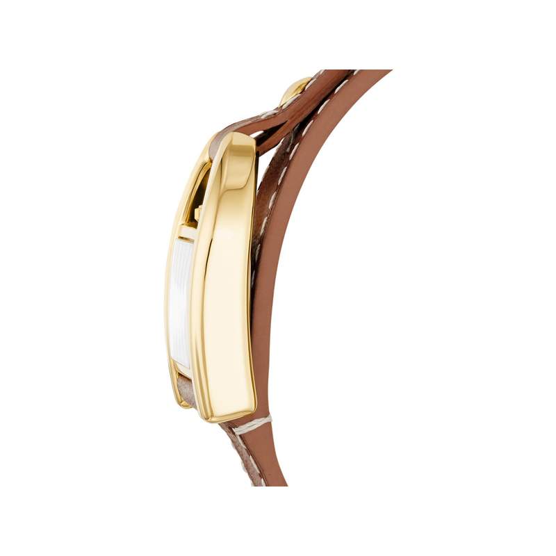 Montre FOSSIL Harwell femme acier doré bracelet cuir marron - vue 2