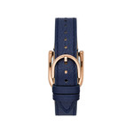 Montre FOSSIL Harwell femme acier doré rose bracelet cuir bleu - vue 3