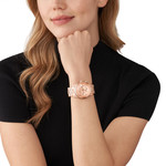 Montre MICHAEL KORS Runway femme bracelet acier doré rose - vue porté 1