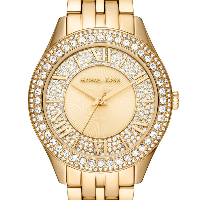 Montre MICHAEL KORS Harlowe femme bracelet acier doré - vue D1