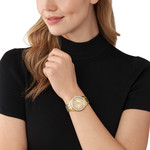 MICHAEL KORS Harlowe ladies watch stainless steel bracelet gold - view worn 1