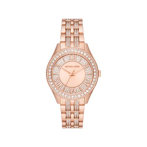 Montre MICHAEL KORS Harlowe femme bracelet acier  doré rose