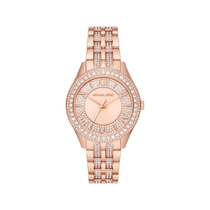 Montre MICHAEL KORS Harlowe femme bracelet acier  doré rose - vue 1