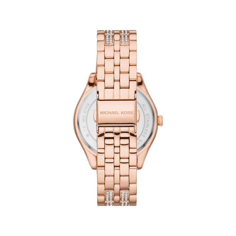Montre MICHAEL KORS Harlowe femme bracelet acier  doré rose - vue 3