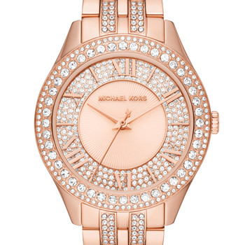 MICHAEL KORS Harlowe ladies' watch pink gold stainless steel bracelet