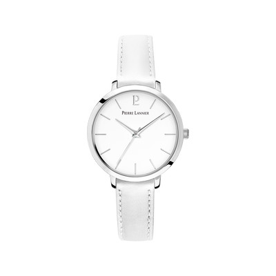 Montre PIERRE LANNIER Chouquette femme bracelet cuir blanc