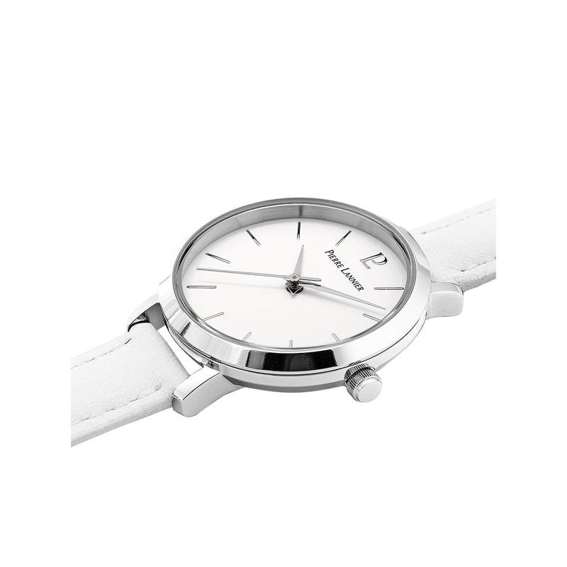Montre PIERRE LANNIER Chouquette femme bracelet cuir blanc - vue 2