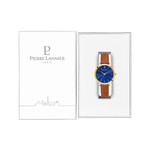 Montre PIERRE LANNIER Chouquette acier femme bracelet cuir brun - vue D1