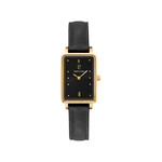 Montre PIERRE LANNIER Ariane acier doré femme bracelet cuir noir - vue 1