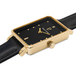 Montre PIERRE LANNIER Ariane acier doré femme bracelet cuir noir - vue 2