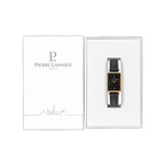 Montre PIERRE LANNIER Ariane acier doré femme bracelet cuir noir - vue D1
