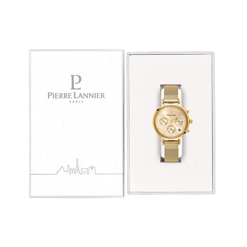 Montre PIERRE LANNIER lutecia femme bracelet acier doré - vue D1