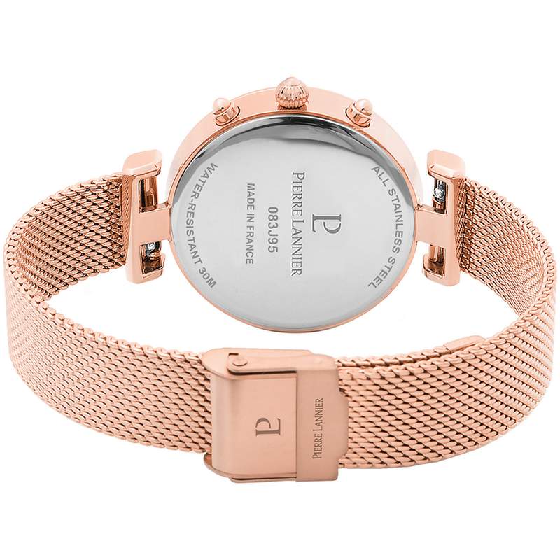 Montre PIERRE LANNIER Lutecia femme bracelet acier doré rose - vue 3