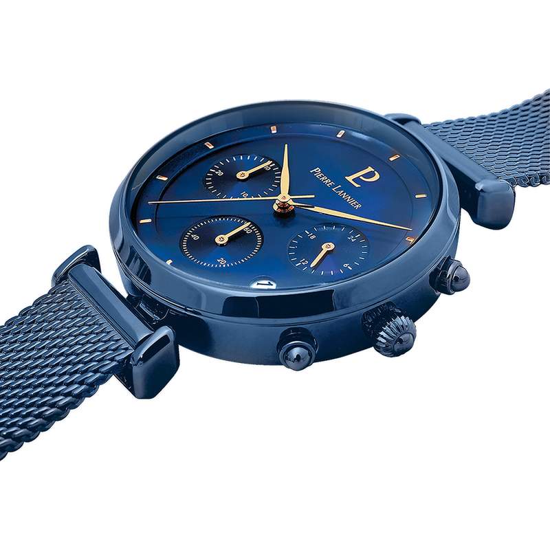 Montre PIERRE LANNIER Lutecia femme bracelet acier bleu - vue 2