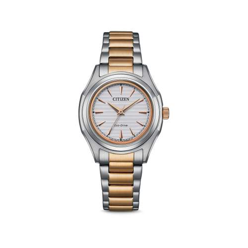CITIZEN platform classic dames eco-drive horloge stalen armband two-tone geel