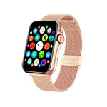Montre SMARTY 2.0 new standing mixte connecté métal doré rose bracelet acier doré rose maille milanaise - vue 1