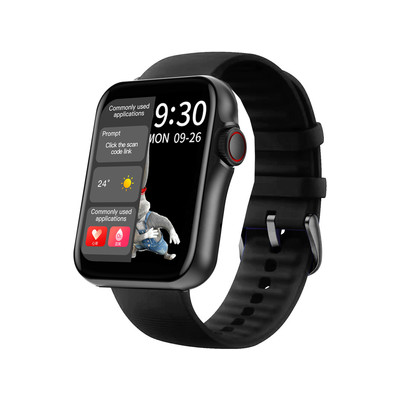 Montre SMARTY 2.0 new standing mixte connecté métal bracelet silicone noir - vue 1