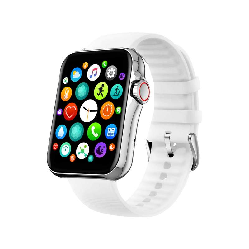 Montre SMARTY 2.0 new standing mixte connecté métal bracelet silicone blanc - vue 1