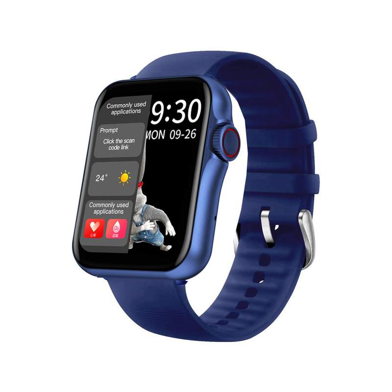 Montre SMARTY 2.0 new standing mixte connecté métal bracelet silicone bleu - vue 1