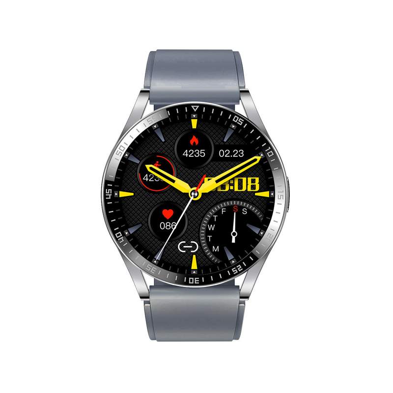 Montre SMARTY 2.0 race mixte connecté métal bracelet silicone gris - vue 1