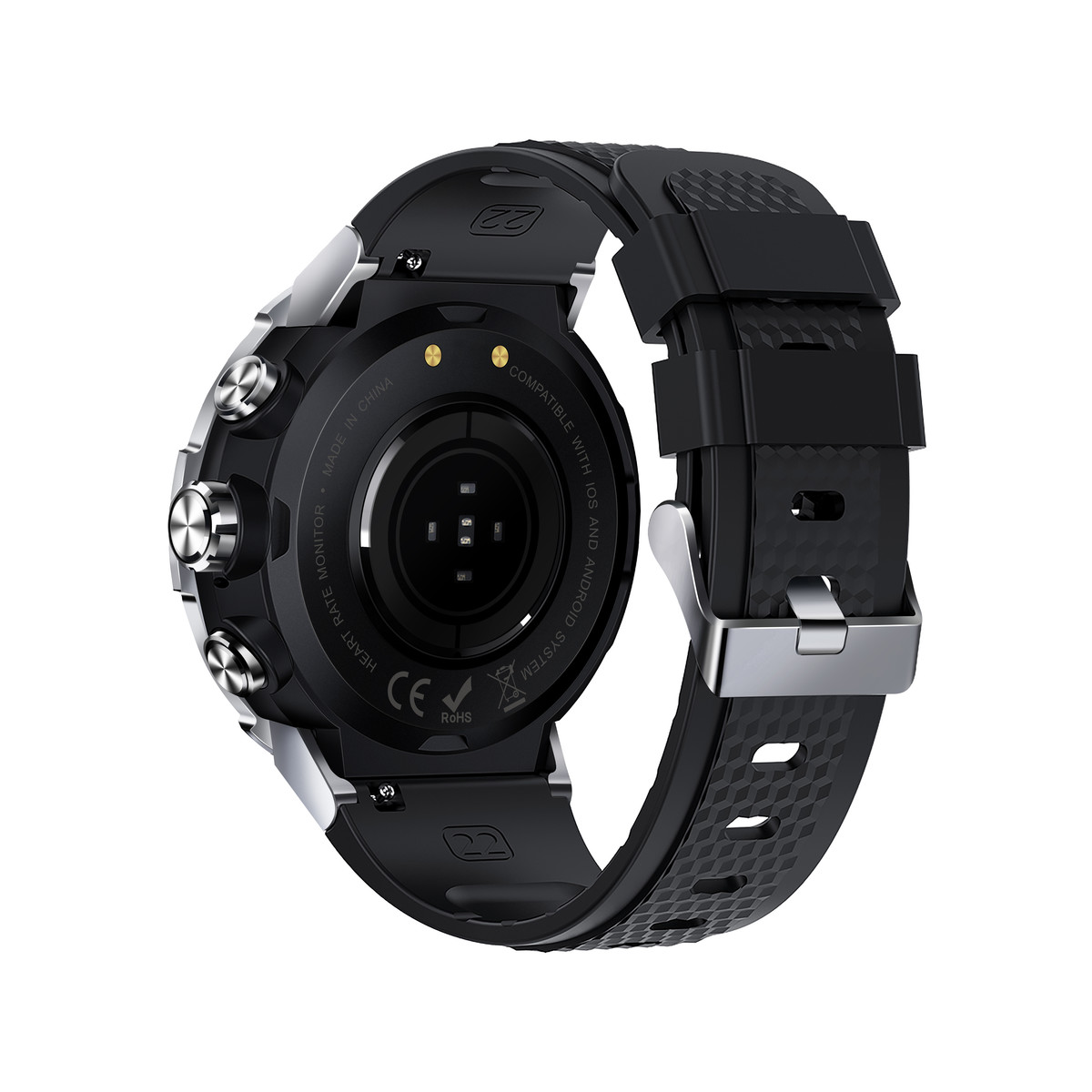 Montre SMARTY 2.0 bootcamp mixte connecté métal  bracelet silicone noir - vue 3