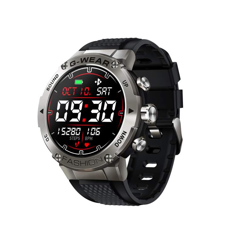 Montre SMARTY 2.0 bootcamp mixte connecté métal  bracelet silicone noir - vue D1