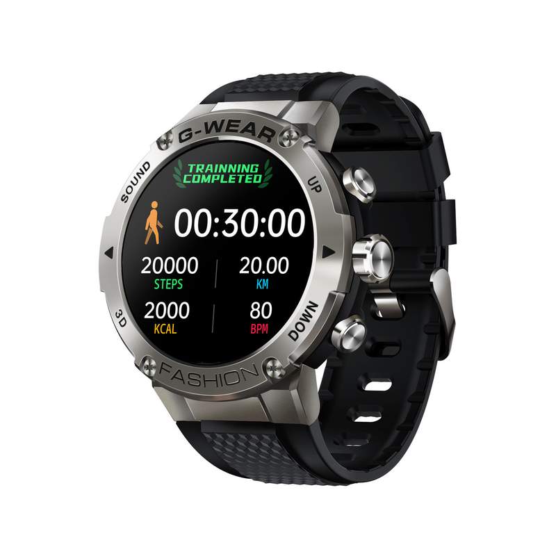 Montre SMARTY 2.0 bootcamp mixte connecté métal  bracelet silicone noir - vue D5