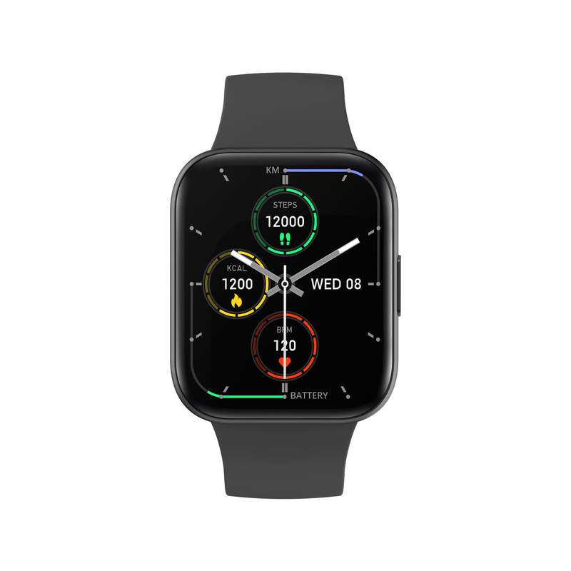 Montre SMARTY 2.0 trendy mixte connecté métal bracelet silicone noir - vue 1